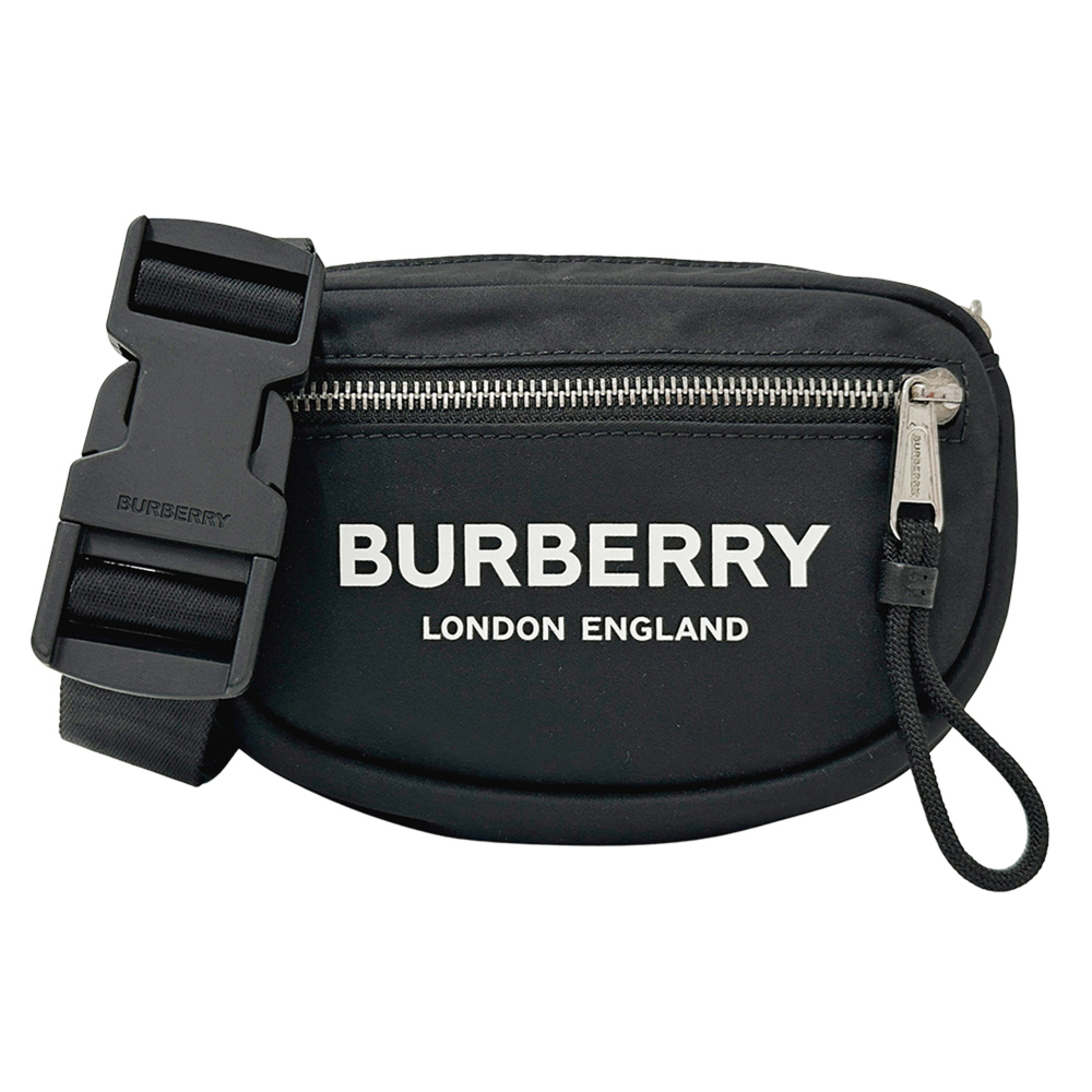 Burberry handbag for women and men, brand name, body bag, waist nylon, black,...